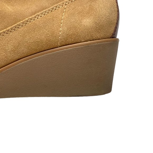 TOMMY HILFIGER Tan Suede Wedge Lace up Boots - Picture 4 of 10